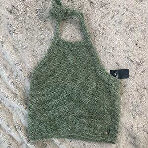 Hollister Sage Green Knit Halter Top